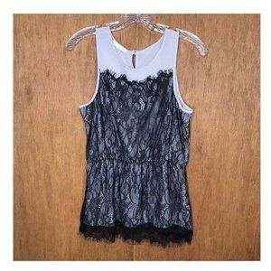 NEW Maurice’s Black S Floral Lace Sleeveless Top